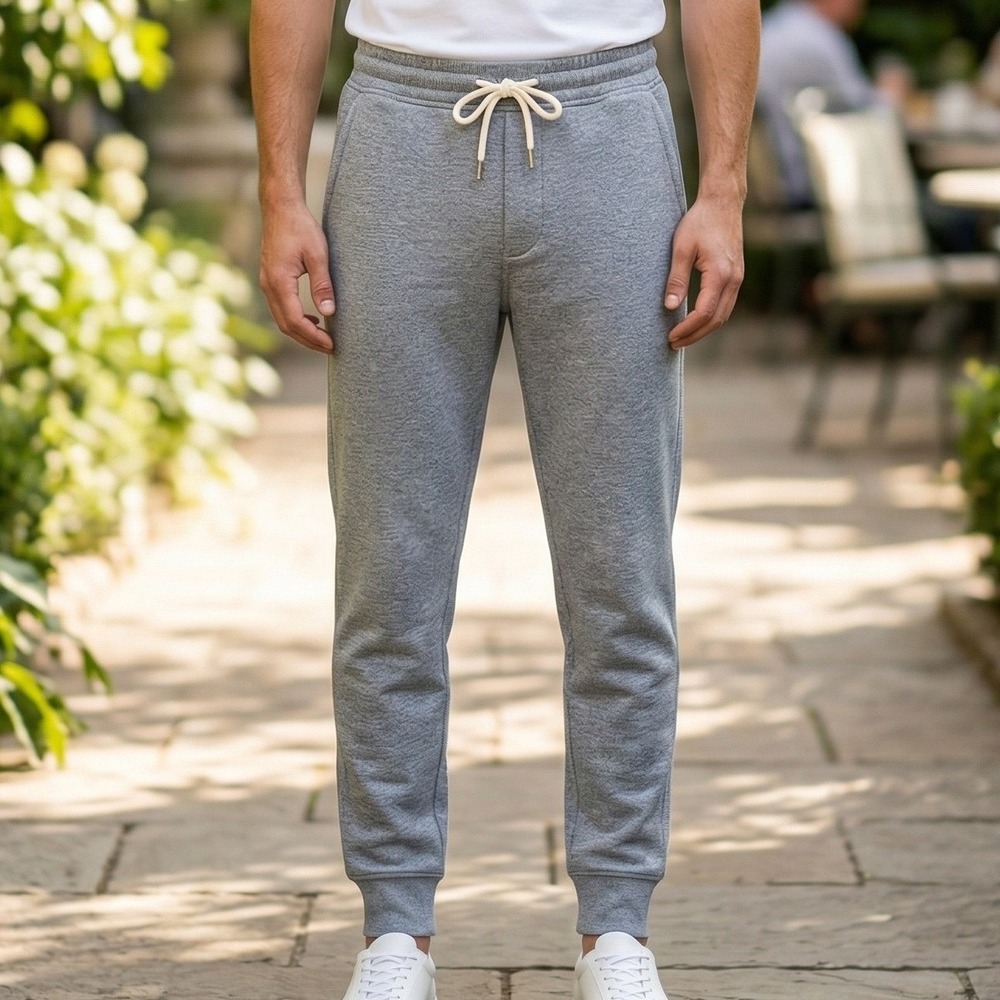 American Eagle Mens Heather Gray Jogger Sweatpants Tapered Fleece Active Pants M